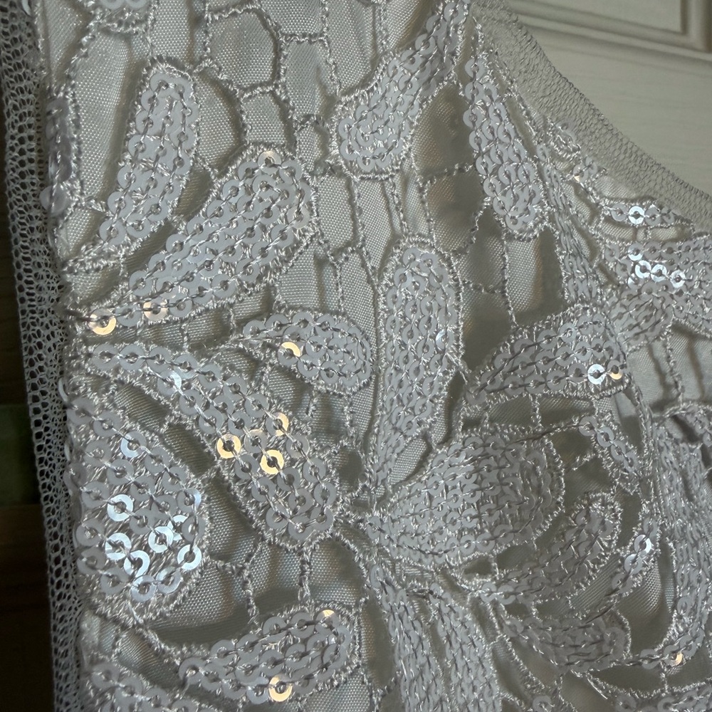 Adrianna Papell White Lace Wedding Dress - Picture 7 of 8